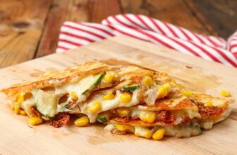 Zucchini Quesadilla with Corn and Rooster