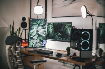 A cozy and organized home office with a desk, ergonomic chair, and good lighting, showcasing a productive workspace.