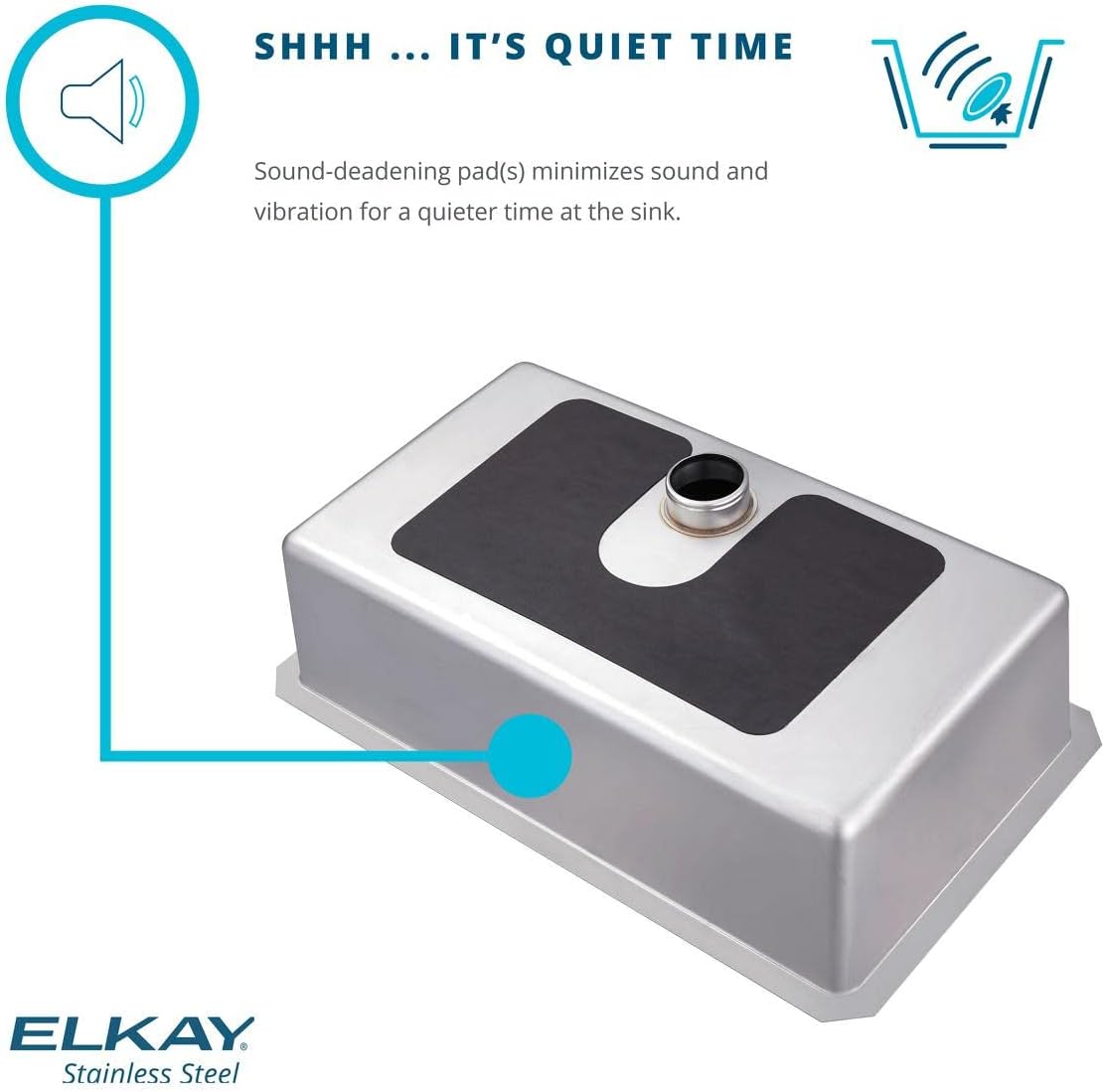 Elkay Crosstown 16 Gauge Stainless Steel 30-3/4" x 18-1/2" x 10" Equal Double Bowl Undermount Sink Kit with Faucet - Image 5