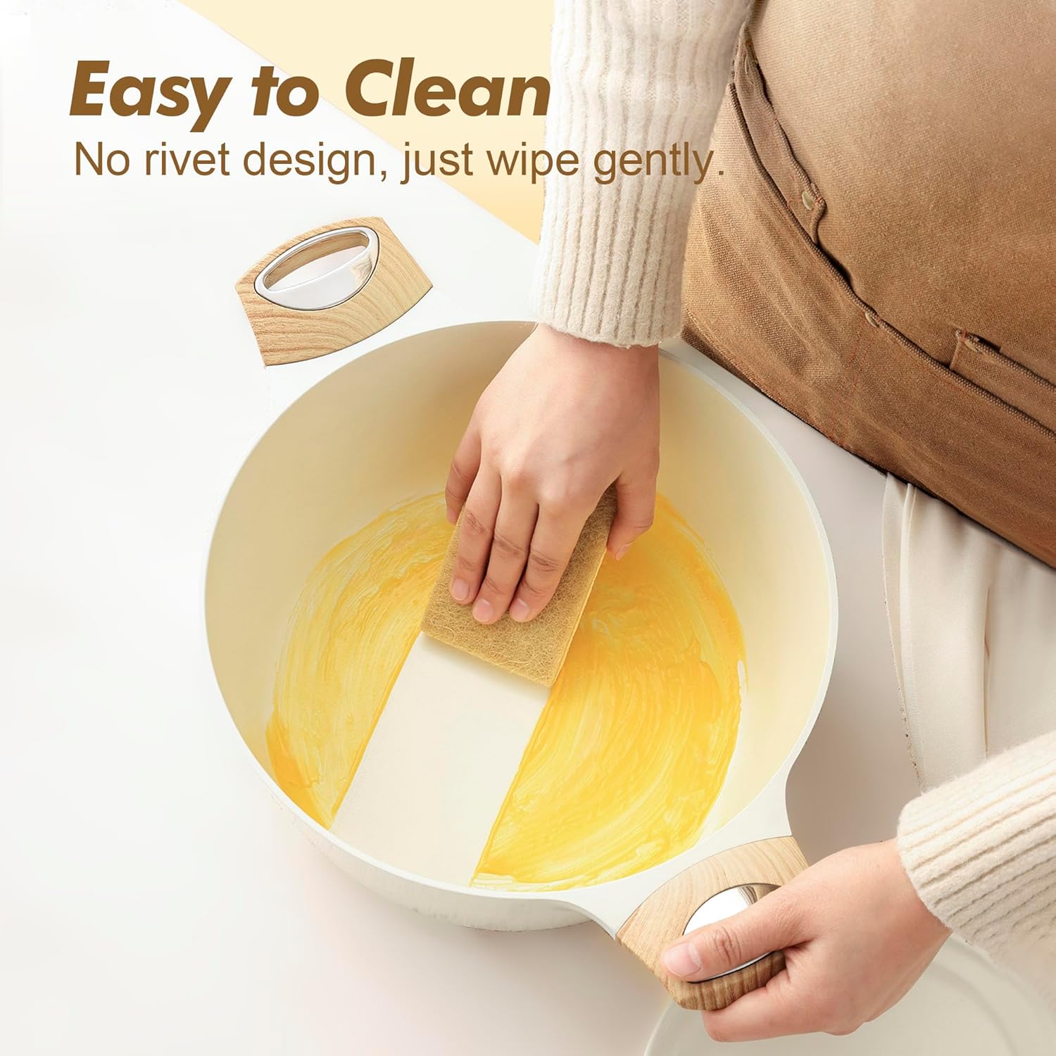 SENSARTE Ceramic Cookware Sets, Pots and Pans Set Nonstick, 20-Piece Induction Cookware, Non-toxic Healthy Non Stick Kitchen Cooking Set with Stay-Cool Handles, PFAS PTFE PFOA PFOS Free - Image 4