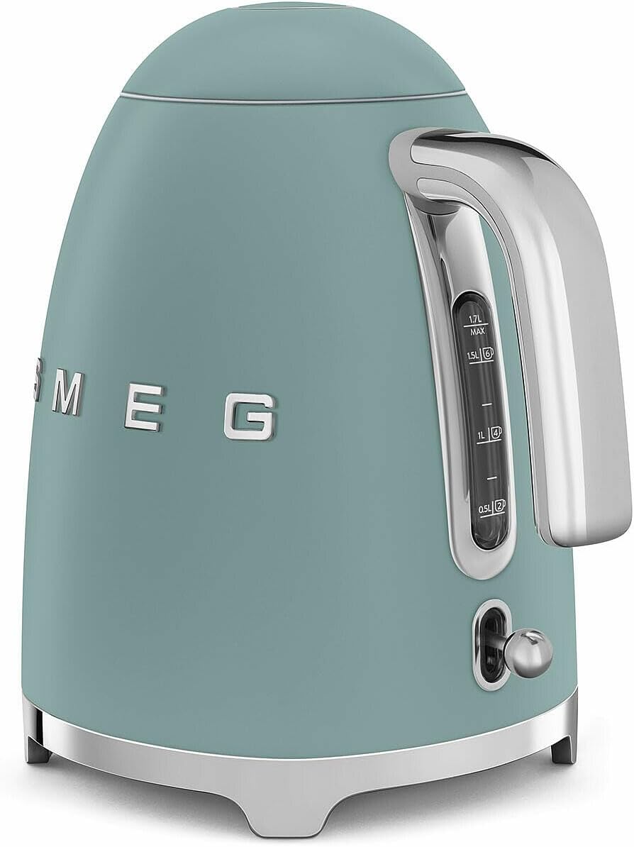 SMEG KLF03 7 Cup Electric Water Kettle, Retro-Style, Soft-Opening Lid, Auto Shut-Off, 360° Swivel Base – Jade - Image 3