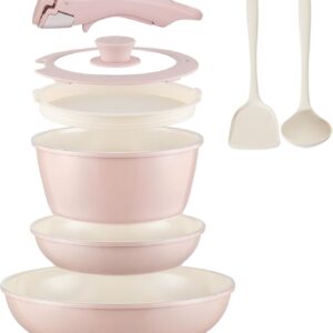 Ceramic Cookware Set Non Stick 8Pcs...