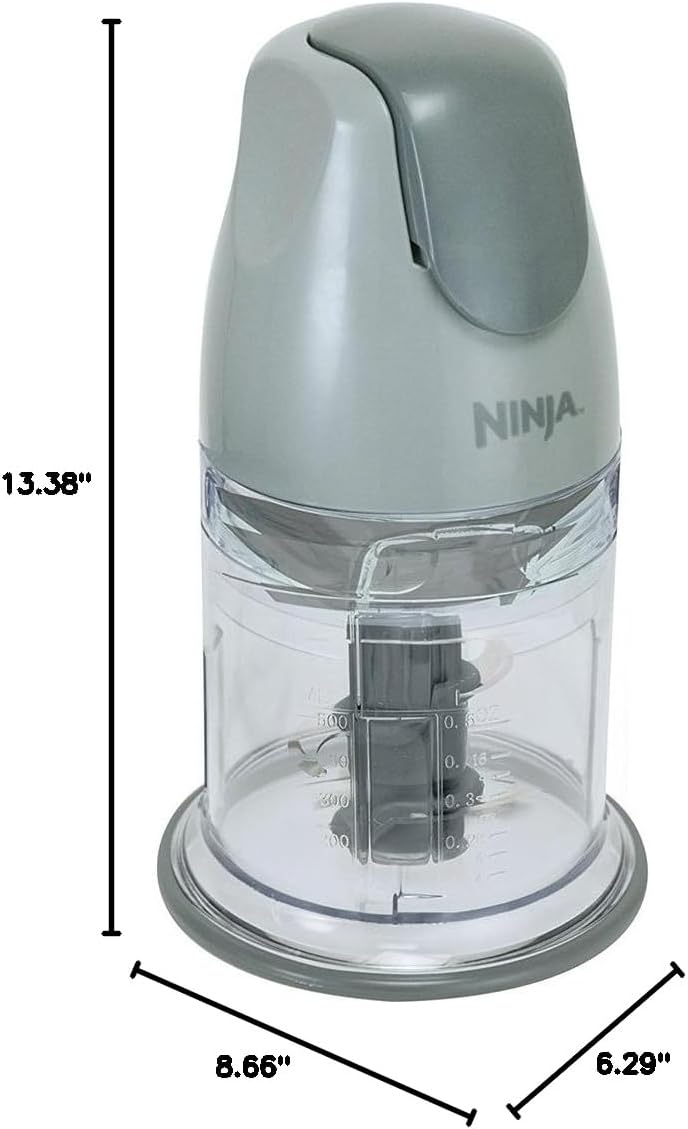 Ninja QB900B Master Prep Food Processor Blender with 48 oz Pitcher & 16 oz Chopping Bowl, Perfect for Frozen Blending & Chopping, 400 Watts, Dishwasher Safe, Countertop, Grey - Image 2