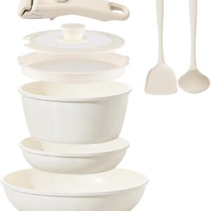 Ceramic Cookware Set Non Stick 8Pcs...