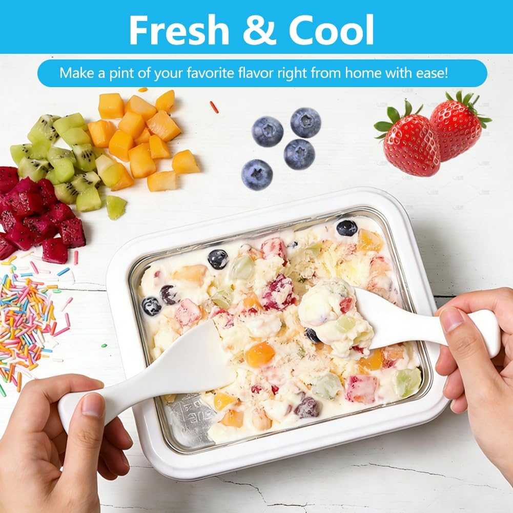 Instant Ice Cream Maker, Rolled Ice Cream Tray with Food Grade 304 Stainless Steel, Frozen Yoghurt Plate for Smoothies, Fruit Sorbets, and Gelato at Home, Easy to Use, Suitable for Home - Image 4