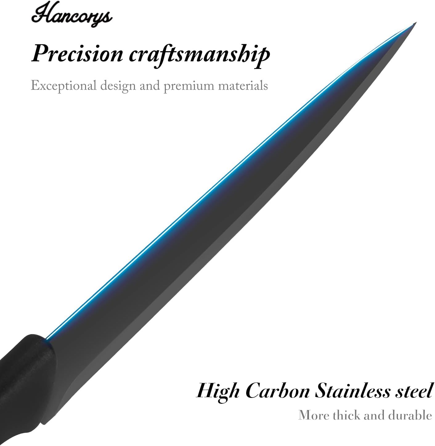 Knife Sets for Kitchen with Block, 15 Pieces Chef Knife Set with Self Sharpening, Stainless Steel Nonstick Ceramic Anti-Rust Coating Blades, Ergonomic Handle, Black Grey - Image 4