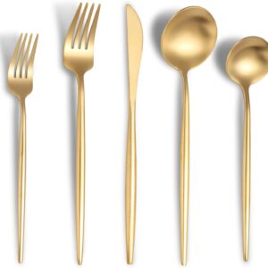 Lemeya Matte Gold Silverware Set fo...