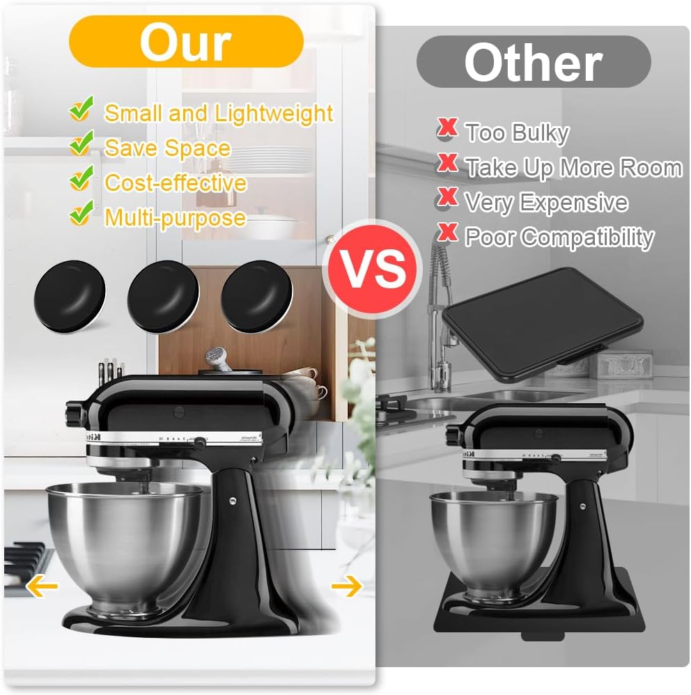 Kitchen Appliance Sliders, 16pcs Self Adhesive Small Appliance Sliders Easy Mover Space Saving Home Must Have Gadgets for Countertop Coffee Maker, Air Fryer (Black) - Image 4