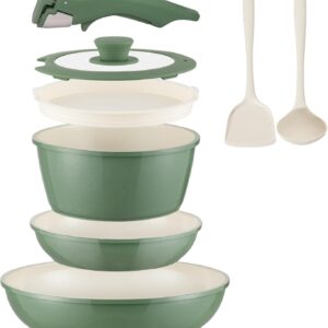 Ceramic Cookware Set Non Stick 8Pcs...