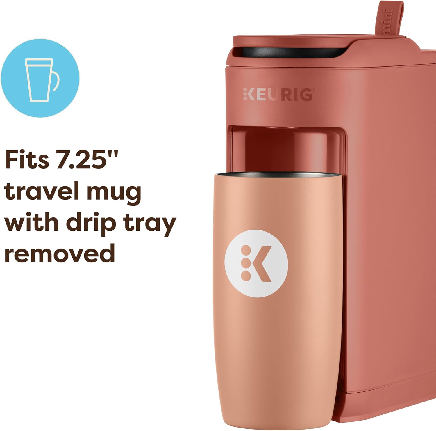 Keurig K-Mini Mate Single Serve K-Cup Pod Coffee Maker, Brews Up to 12 oz Cup, Compact Portable Coffee Machine for Small Spaces, Great for Dorms & Offices, Red Rocks - Image 6