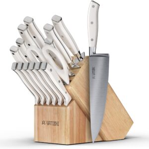 Yatoshi 15 Piece White Knife Block ...