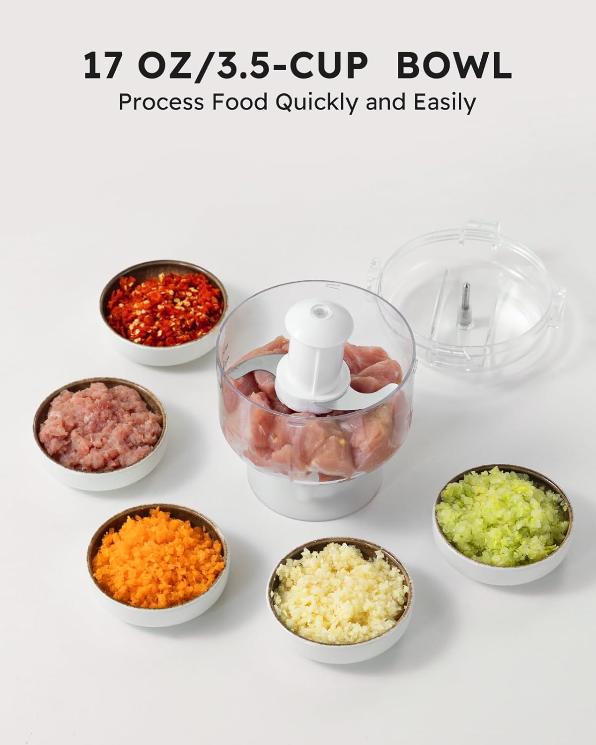 Sangcon Blenders and Food Processor Combo for Kitchen, 5 in 1 Blender for Shakes and Smoothies, Meat Chopped, Grinding & more, 40 oz Jar & 17oz Cup with To-Go Lid, Stainless Steel Silver - Image 5