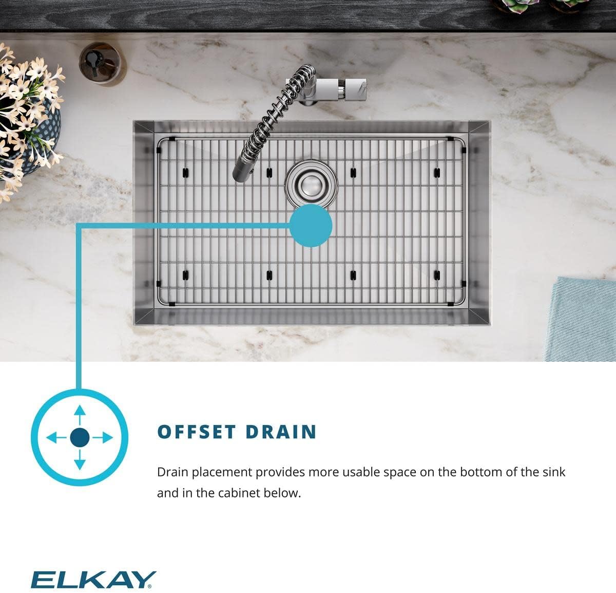 Elkay Crosstown 16 Gauge Stainless Steel 30-3/4" x 18-1/2" x 10" Equal Double Bowl Undermount Sink Kit with Faucet - Image 8
