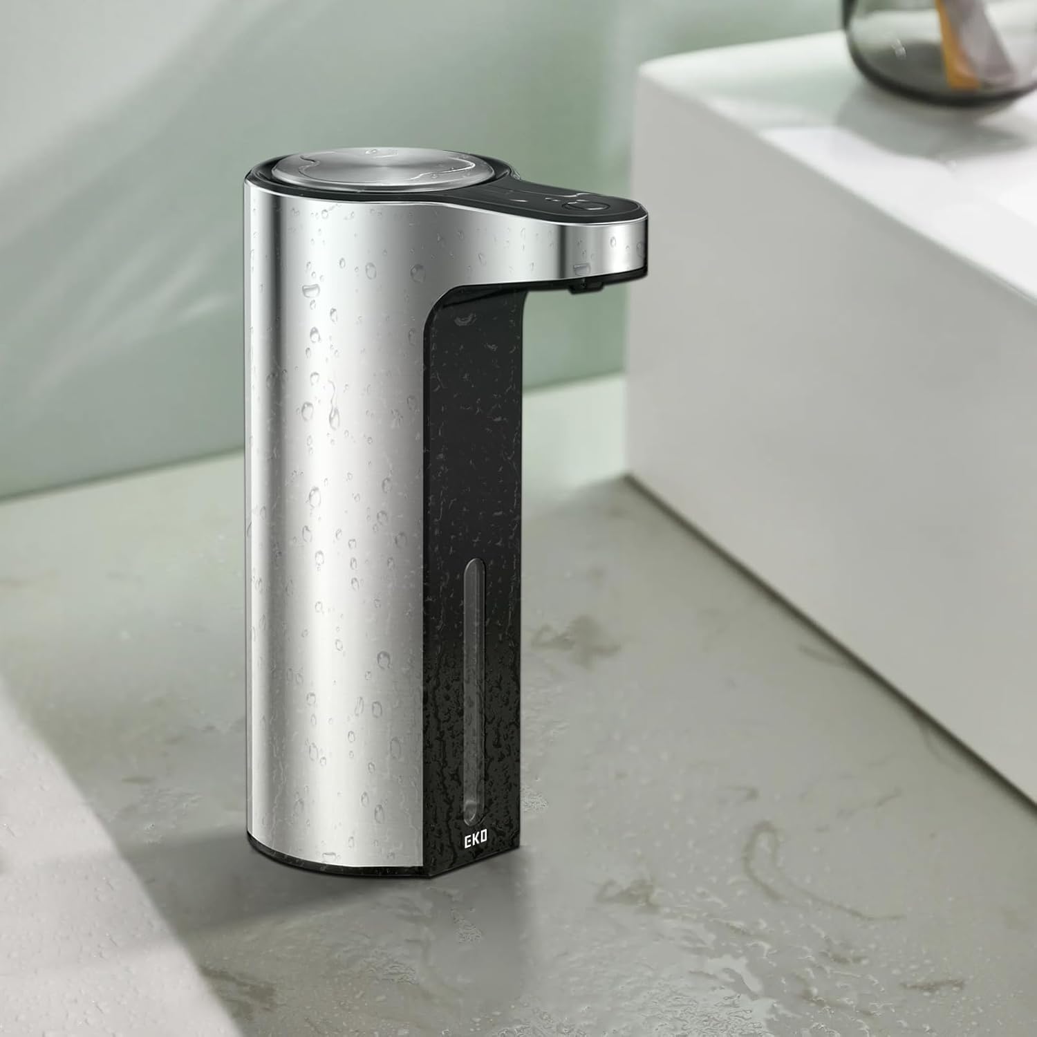 EKO Aroma Touchless Automatic Soap Dispenser for Kitchen and Bathroom, Liquid Hand Soap Dispenser, Water-Resistant and Rechargeable, 9 fl oz (Stainless) - Image 8