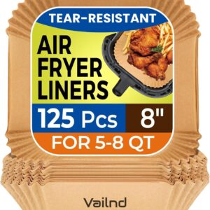Air Fryer Paper Liners, 125Pcs Parc...