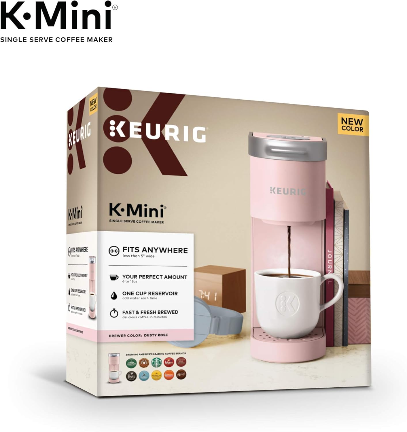 Keurig K-Mini Single Serve K-Cup Pod Coffee Maker, 6 to 12oz Brew size, with Cord Storage, Perfect for Small Spaces, Dusty Rose - Image 12