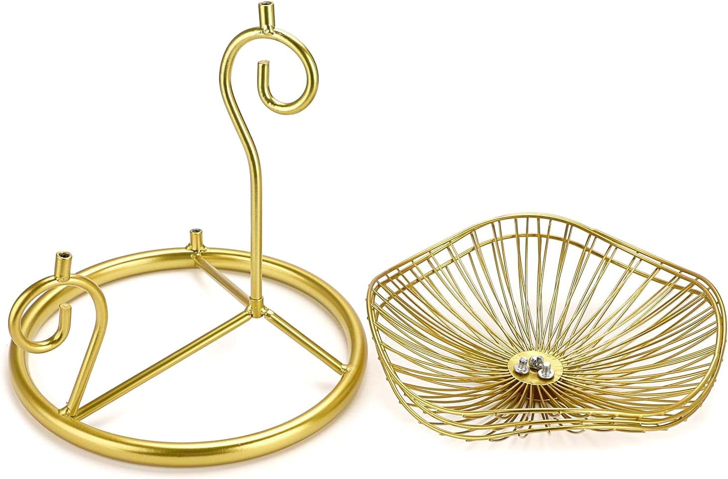 OwnMy 3-Tier Fruit Basket Stand Decorative Iron Fruit Bowl, Metal Wire Fruit Holder Storage Trays Table Countertop Holder for Vegetables Bread Snack, Modern Fruit Bowls for Kitchen Home Use - Image 7