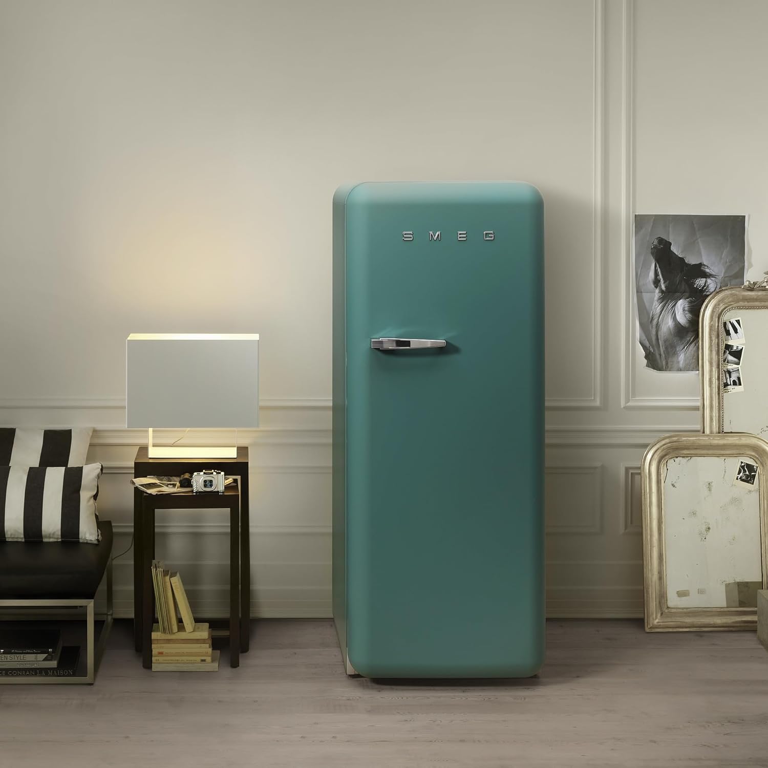 Smeg Retro Style FAB28 50s Style Refrigerator, Right Hinge, Matte Jade – 9.93 Cu. Ft. – Made in Italy - Image 10