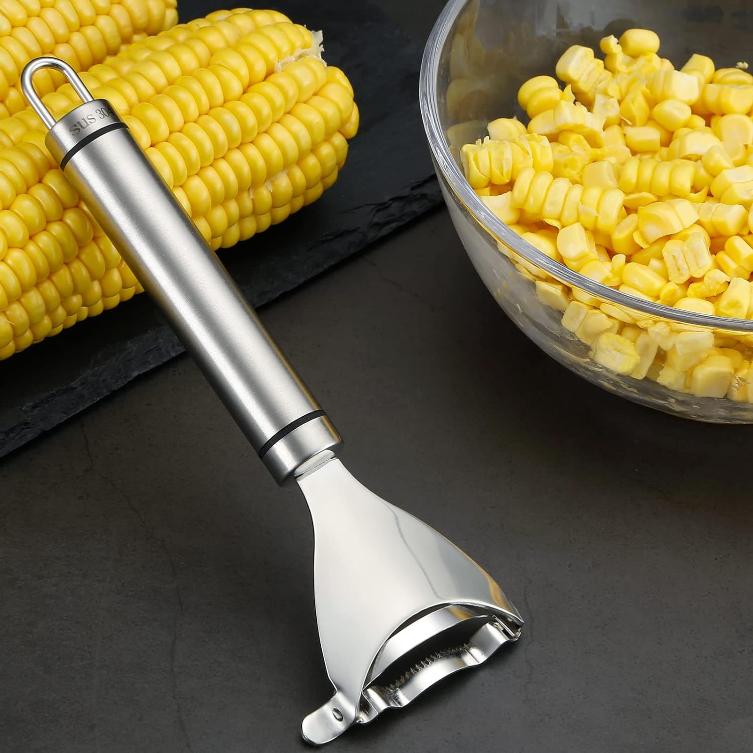Corn Peeler Stainless Stee Corn Cob Stripper Tool Corn Thresher from the Cob, Removes Corn Kernels From Corn Cobs In Seconds, Kitchen Gadget - Image 5