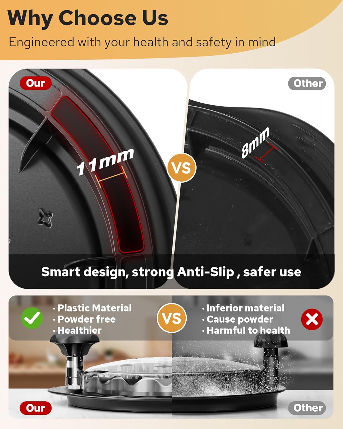 Large Chicken Shredder, Heavy Duty Highly Durable Chicken Shredder Tool Twist, Meat Shredder Machine, BPA Free, Strong Anti-Slip, Dishwasher Safe, Suitable for Pork Beef Chicken - Image 5