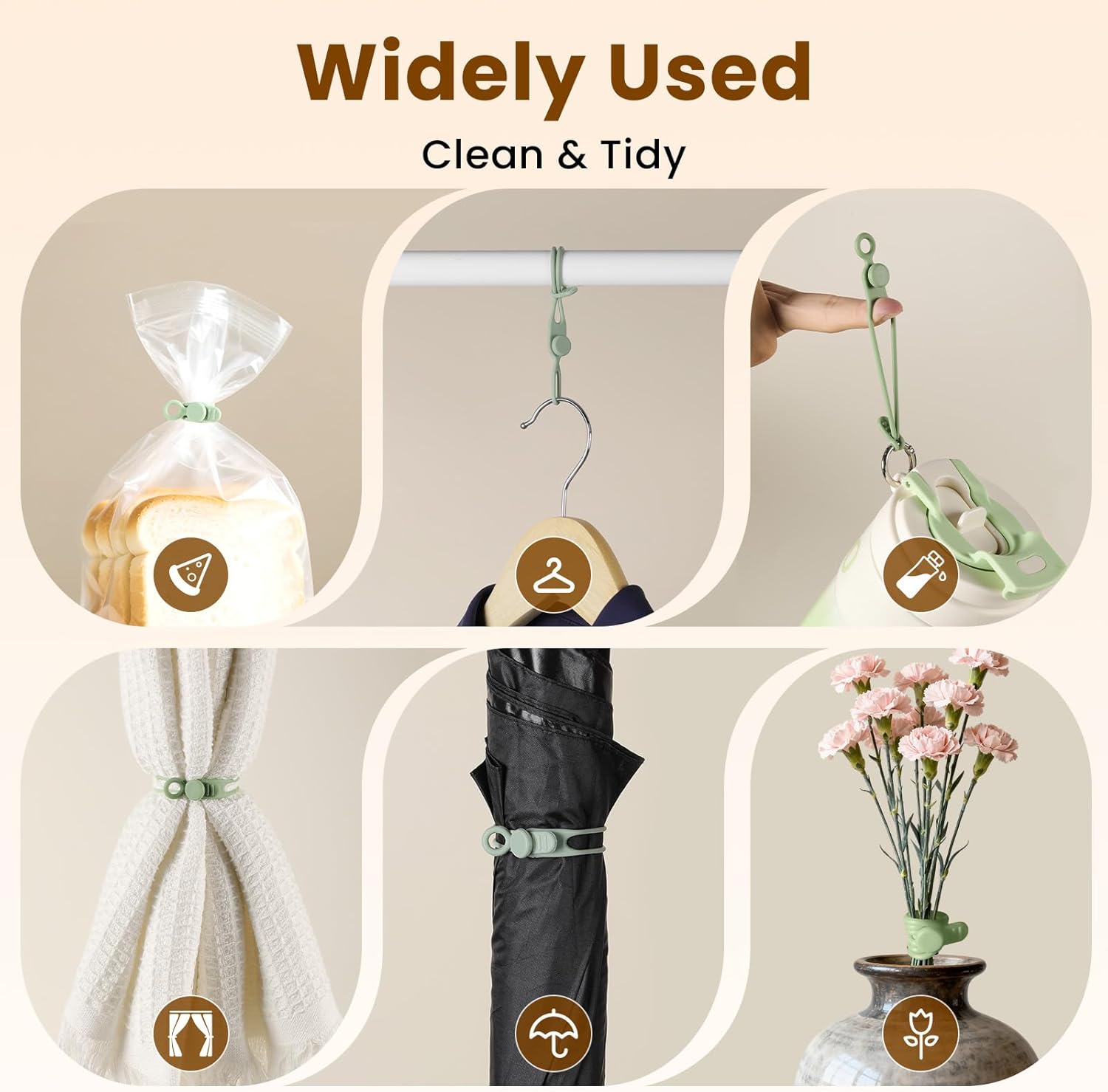 30 Pcs Silicone Cable Ties, Reusable Data Cable Organizer Wire Organizers for Office, Multipurpose Elastic Cord Wraps Cable Management for Charging Cord,Appliances,Home,Office,Kitchen,School,Travel - Image 7