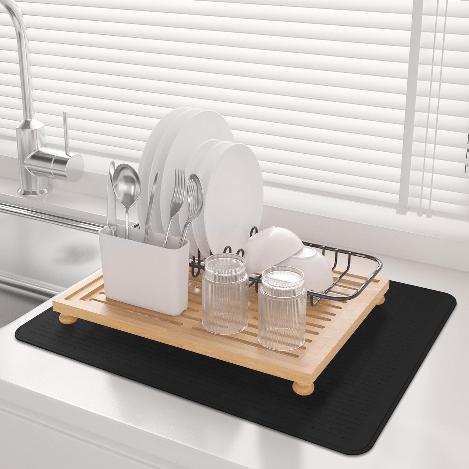 Stove Top Cover for Electric Stove- Range Covers for Electric Stove,Silicone XXL Dish Drying Mat, Glass Cooktop Covers, Flat RV Range top Mats (Black, 28"x20") - Image 5