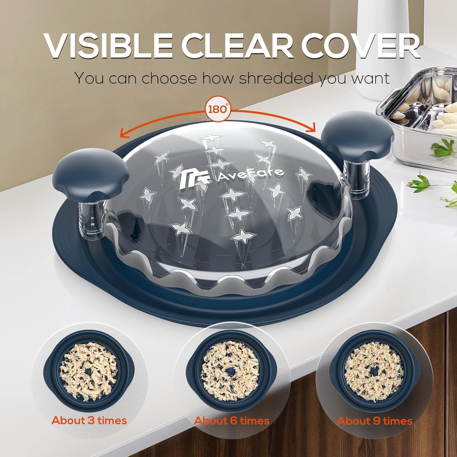 Pro Chicken Shredder, 10.8" Visible Chicken Breast Shredder Tool Twist, Large Meat Shredder Machine - Ergonomic Handle, Dishwasher Safe, Anti-Slip, Cleaning Brush, Heat Resistant, BPA Free - Image 4