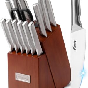 Knife Block Set, Japanese Stainless...