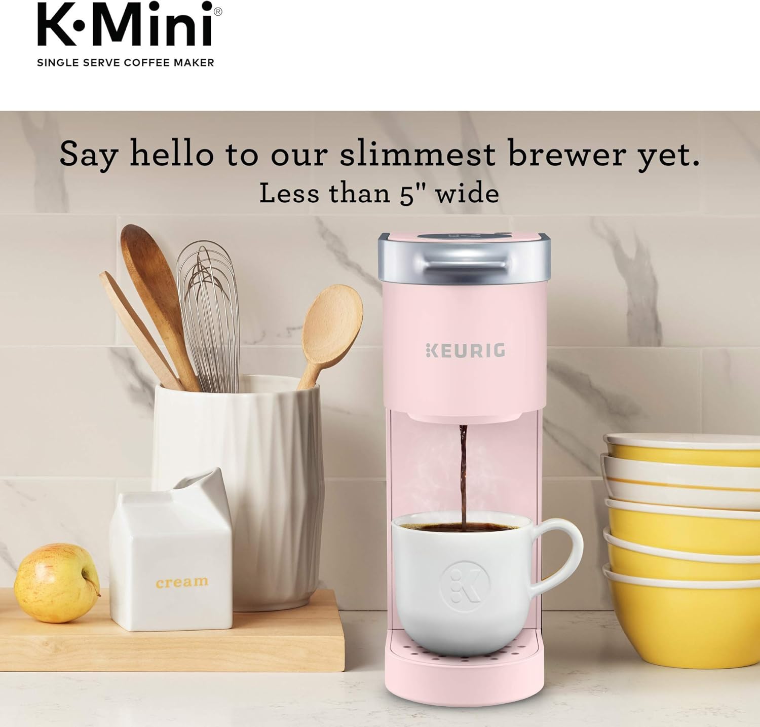 Keurig K-Mini Single Serve K-Cup Pod Coffee Maker, 6 to 12oz Brew size, with Cord Storage, Perfect for Small Spaces, Dusty Rose - Image 3