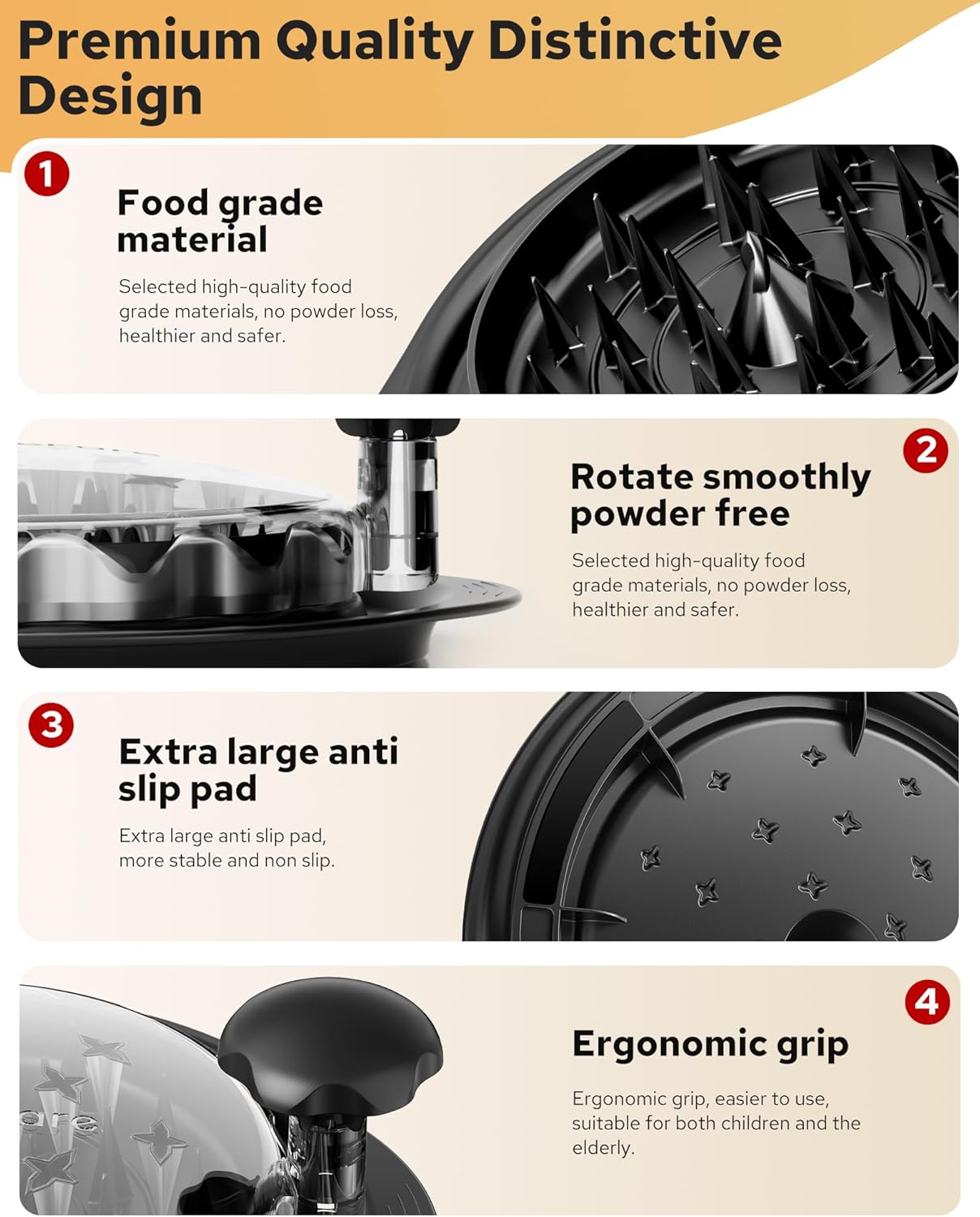 Large Chicken Shredder, Heavy Duty Highly Durable Chicken Shredder Tool Twist, Meat Shredder Machine, BPA Free, Strong Anti-Slip, Dishwasher Safe, Suitable for Pork Beef Chicken - Image 4