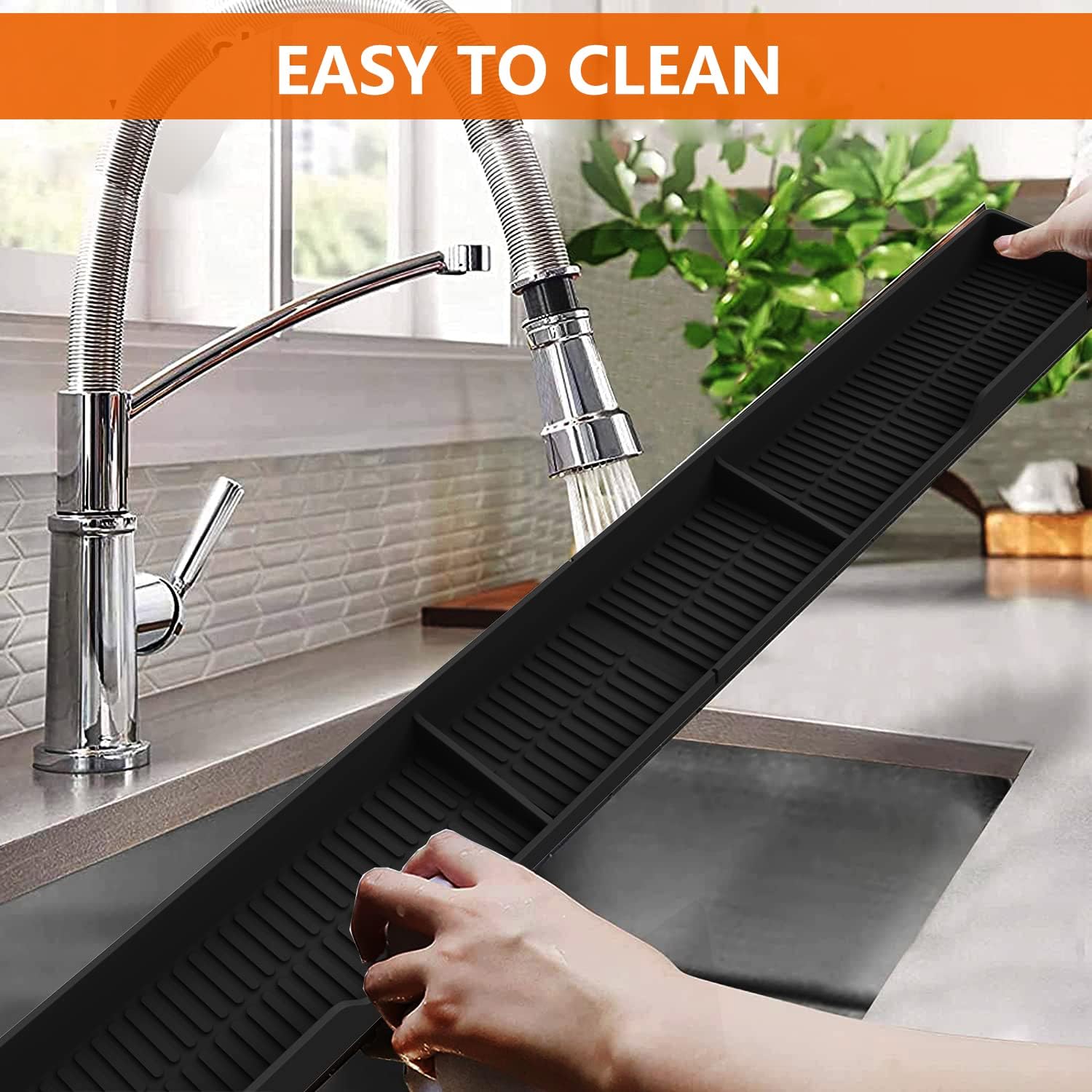 AWOKE Stove Top Shelf 30 Inch - Silicone Material Magnetic Shelf for Stove - 3 Functional Partitions Kitchen Spice Rack Organizer-Black,Kitchen Gadgets Storage Organization - Image 7