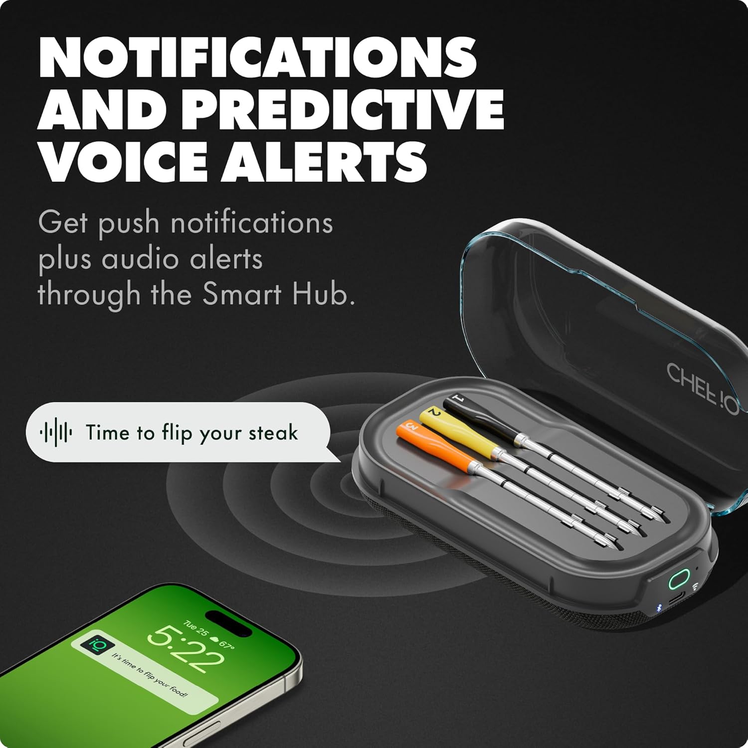 CHEF iQ Sense | Smart Wireless Meat Thermometer | 3 Ultra-Thin Probes | WiFi Unlimited Range | 1000°F Heat Safe | 5 Sensors | BBQ, Grill, Oven, Smoker, Air Fryer | Gen3 - Image 6