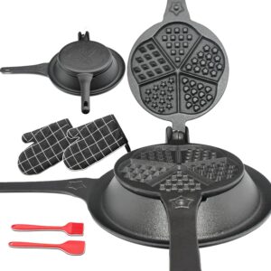 Cast Iron Waffle Maker with Low Bas...
