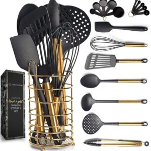 Black and Gold Kitchen Utensils Set...