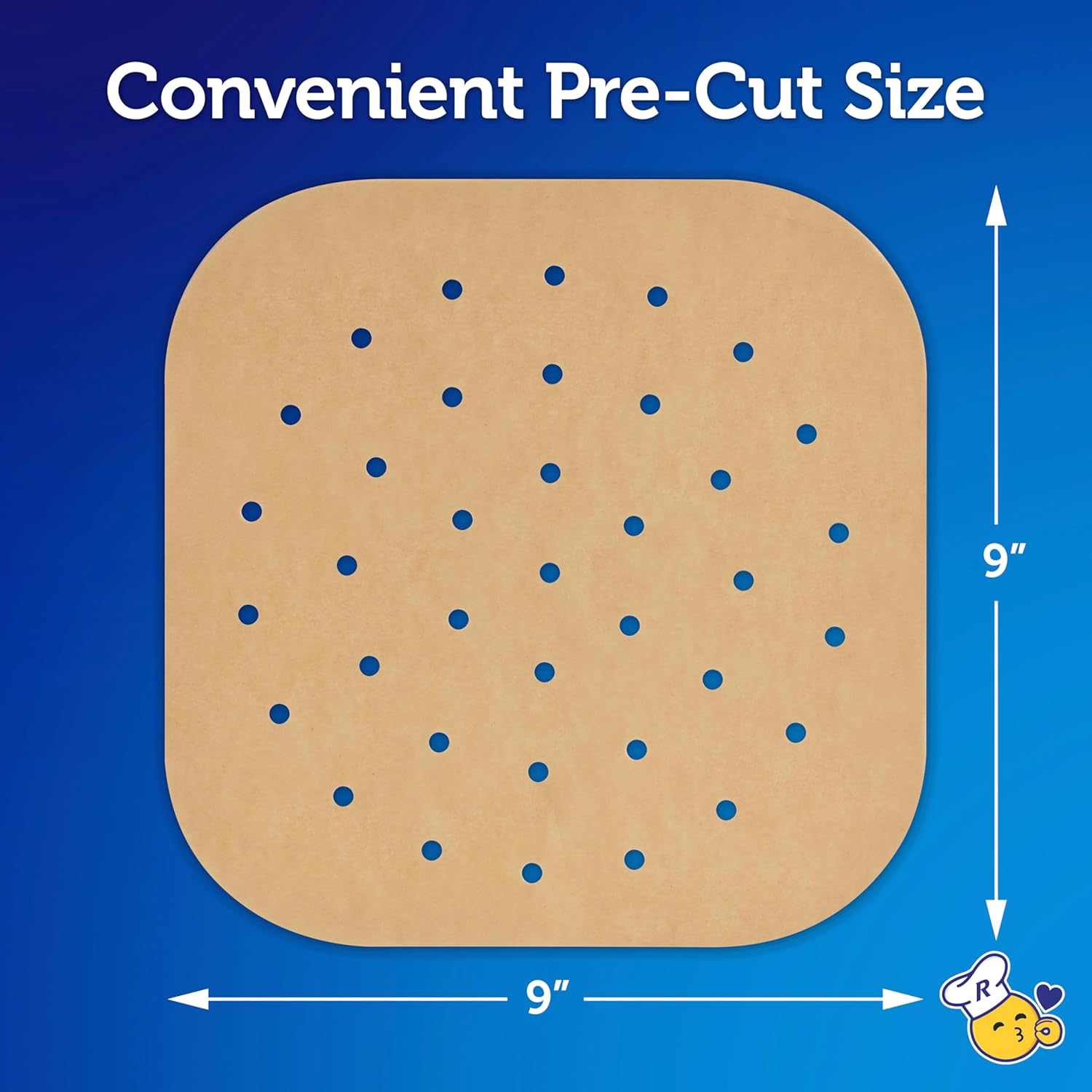 Reynolds Kitchens Air Fryer Liners Disposable, Unbleached Parchment Paper Sheets, 50 Count - Image 2