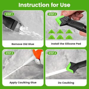 Caulking Tool 5 in 1 Silicone Caulk...
