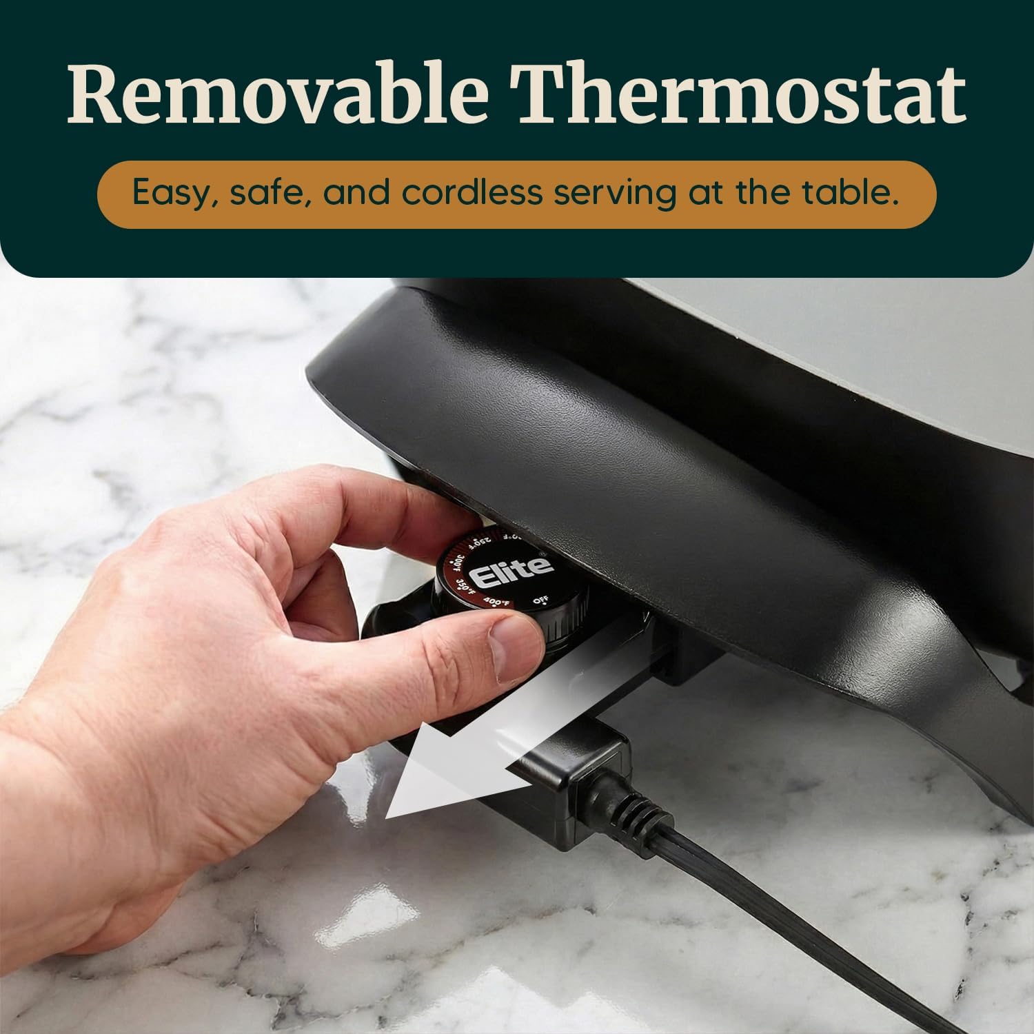 Elite Gourmet EG808 8” x 8" Non-stick Electric Skillet, Dishwasher Safe with Tempered Glass Vented Lid, Rapid Heat Up, 600W, Black - Image 2