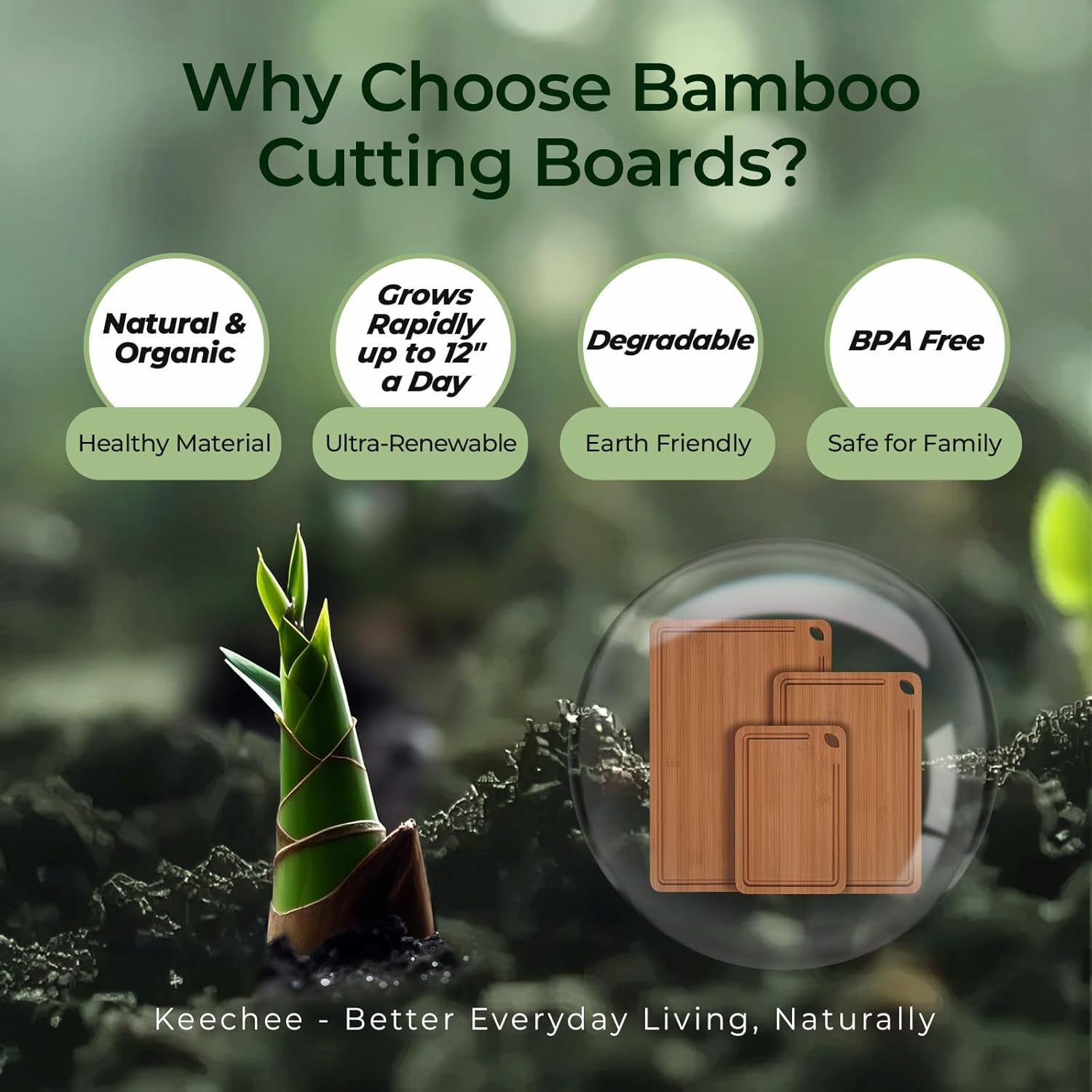 Bamboo Cutting Board, Durable Wood Cutting Boards for Kitchen with Deep Juice Grooves & Built-in Handles, Ideal Charcuterie & Chopping for Meat, Vegetables and Fruits Ideal Kitchen Gifts - Image 9