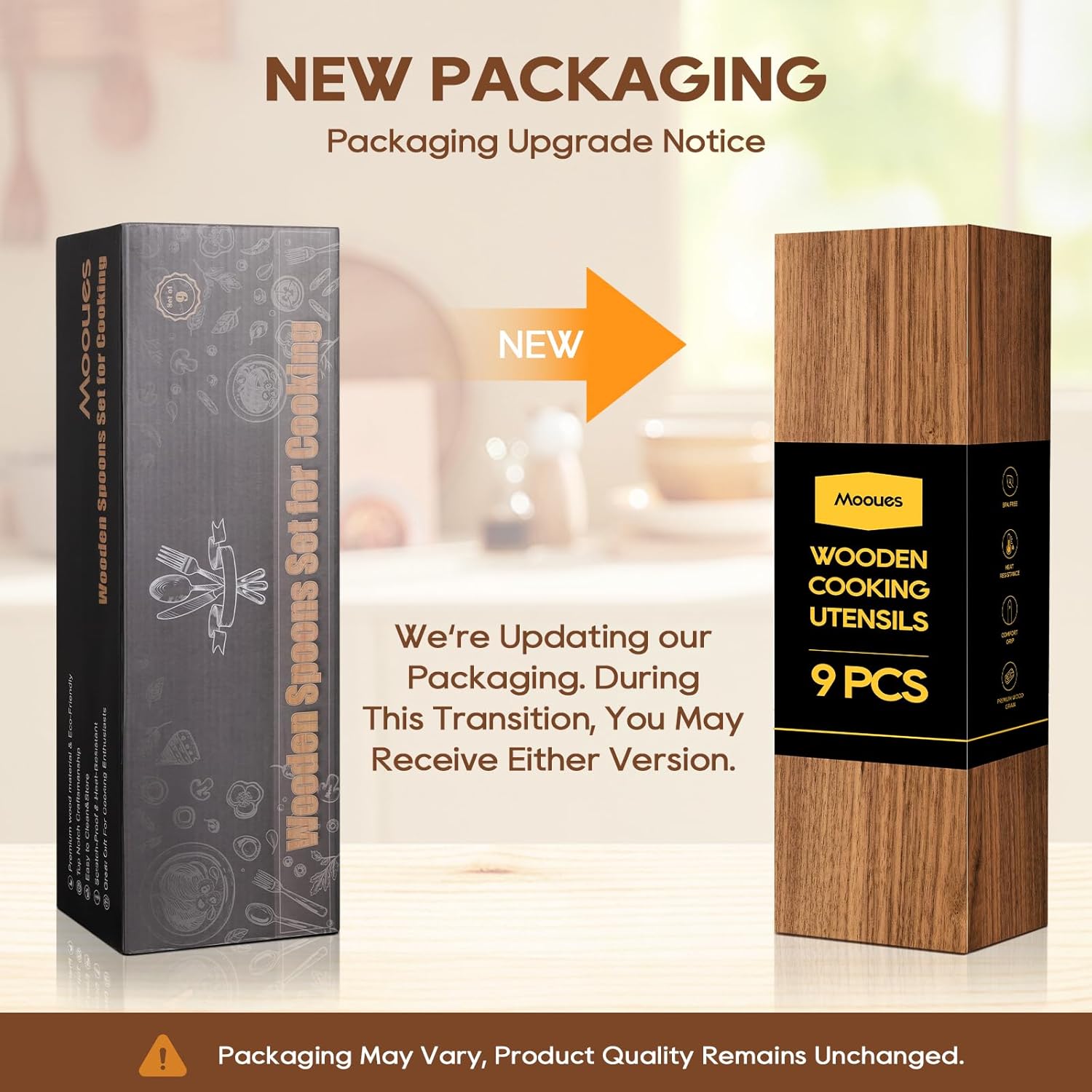 9 Piece Natural Teak Wooden Kitchen Utensil Set with Spoon Rest - Comfort Grip Cooking Spoons and Utensils Holder - Image 6