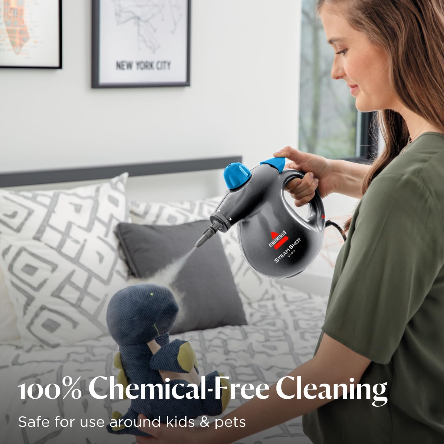 BISSELL Steam Shot Omni Pressurized Handheld Multi-Surface Natural Portable Steam Cleaner with 7 tools for tile, grout, windows, bathrooms, kitchen, auto - Image 5