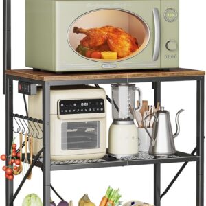 Huuger 4-Tier Bakers Rack with Reve...