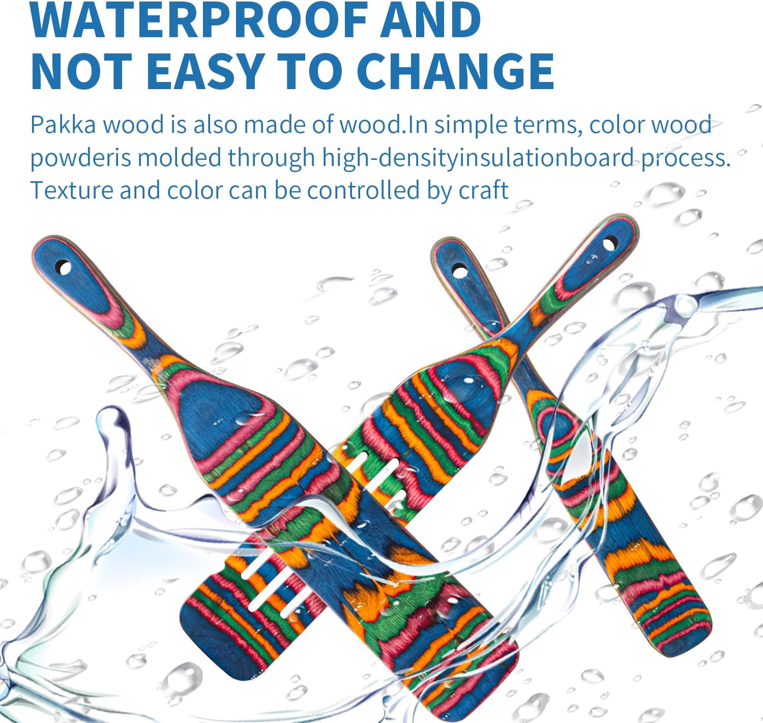 Pakkawood Spurtle Set, Gudamaye 5 Pcs Pakkawood Kitchen Utensils, Wooden Spoons for Cooking, Wooden Utensils for Cooking, Spurtles Kitchen Tools As Seen On Tv, Camping Cookware, Halloween Decorations - Image 5