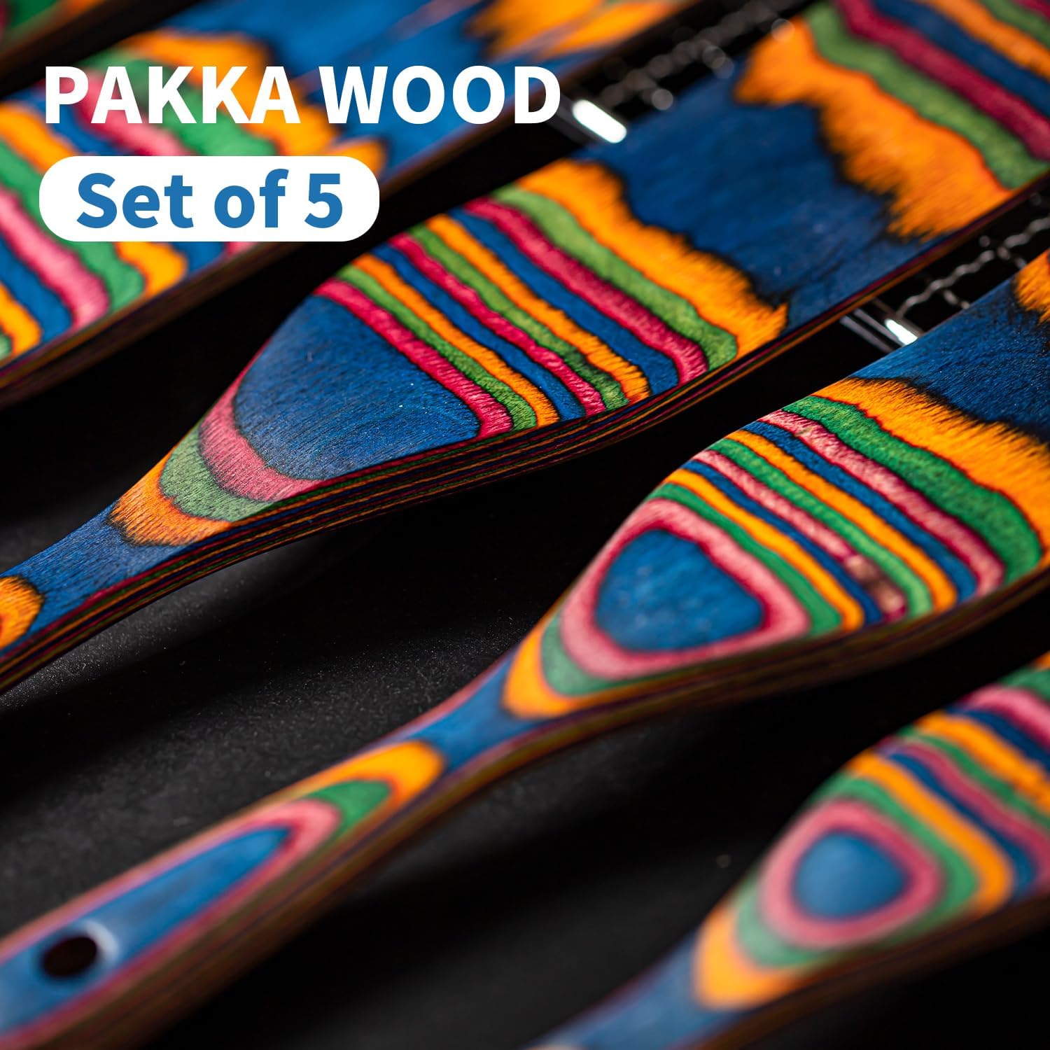 Pakkawood Spurtle Set, Gudamaye 5 Pcs Pakkawood Kitchen Utensils, Wooden Spoons for Cooking, Wooden Utensils for Cooking, Spurtles Kitchen Tools As Seen On Tv, Camping Cookware, Halloween Decorations - Image 6
