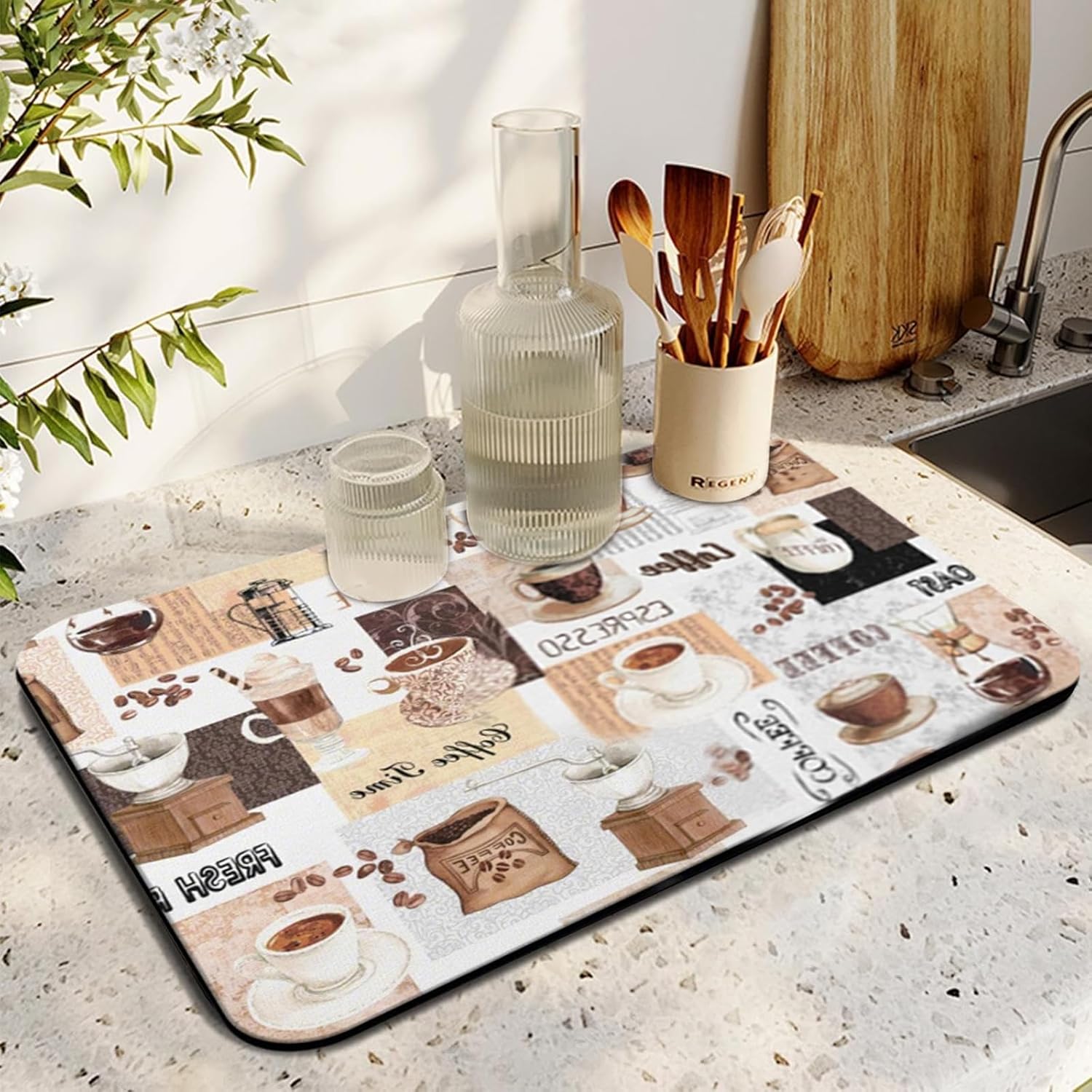 Coffee Mat Bar,Coffee Matt for Counter Mat Bar Mats for Countertop Accessories,Silicone Mats for Kitchen Counter Waterproof(19''x12'') - Image 5
