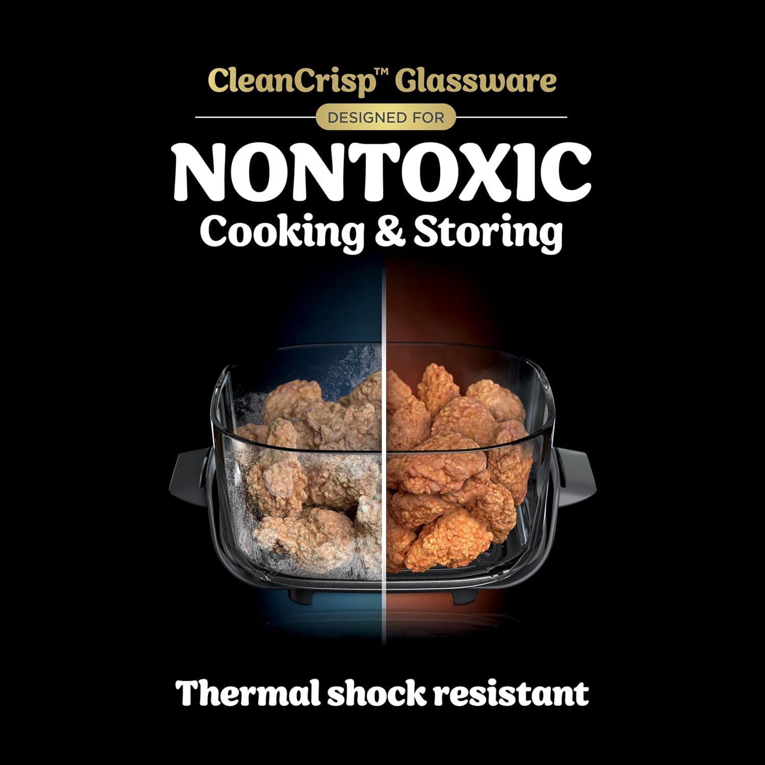Ninja Crispi 5-in-1 Glass Air Fryer | 450°F, Nontoxic, 4QT & 6-Cup Containers & Lids | Microwave, Freezer, Dishwasher Safe | Max Crisp, Air Fry, Bake, Recrisp, Keep Warm | Brit. Racing Green, FN103BF - Image 5