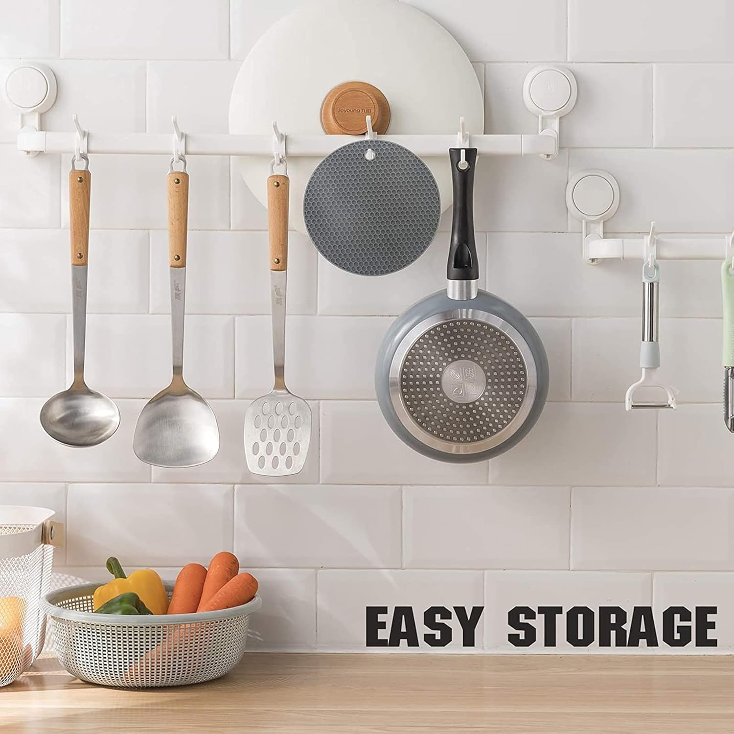 Joyhalo Trivets for Hot Dishes - Hot Pads for Kitchen, Silicone Pot Holders for Hot Pots and Pans, Silicone Mats for Kitchen Countertops, Table, Flexible Easy to Wash and Dry, Grey - Image 6