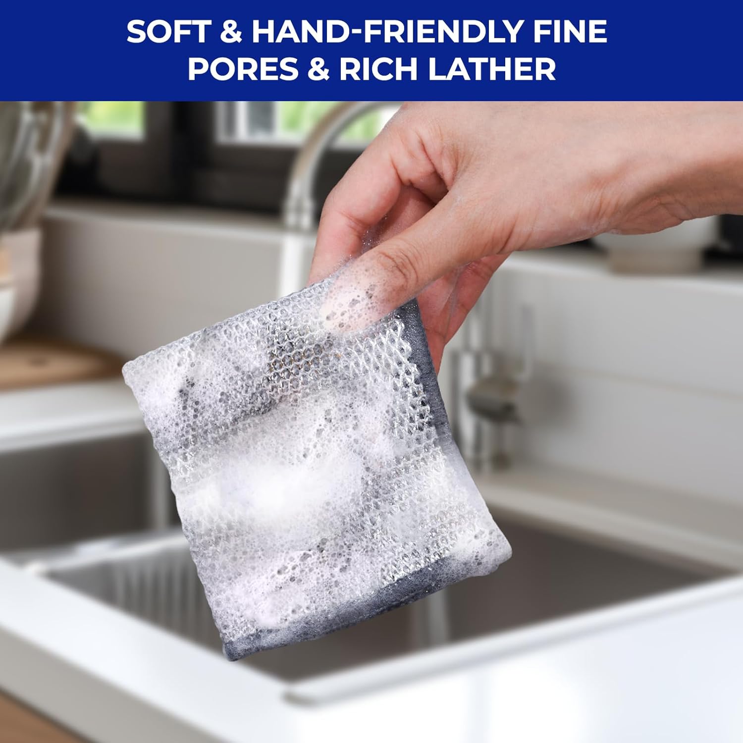12 PCS 3-Layer Non-Scratch Multipurpose Steel Wire Dishcloths - Reusable Quick-Dry Odor-Free Scrub Cloths for Dishes, Kitchen Cleaning Cloths for Cookware, Sinks, Stove Tops(7.87X7.87) - Image 6