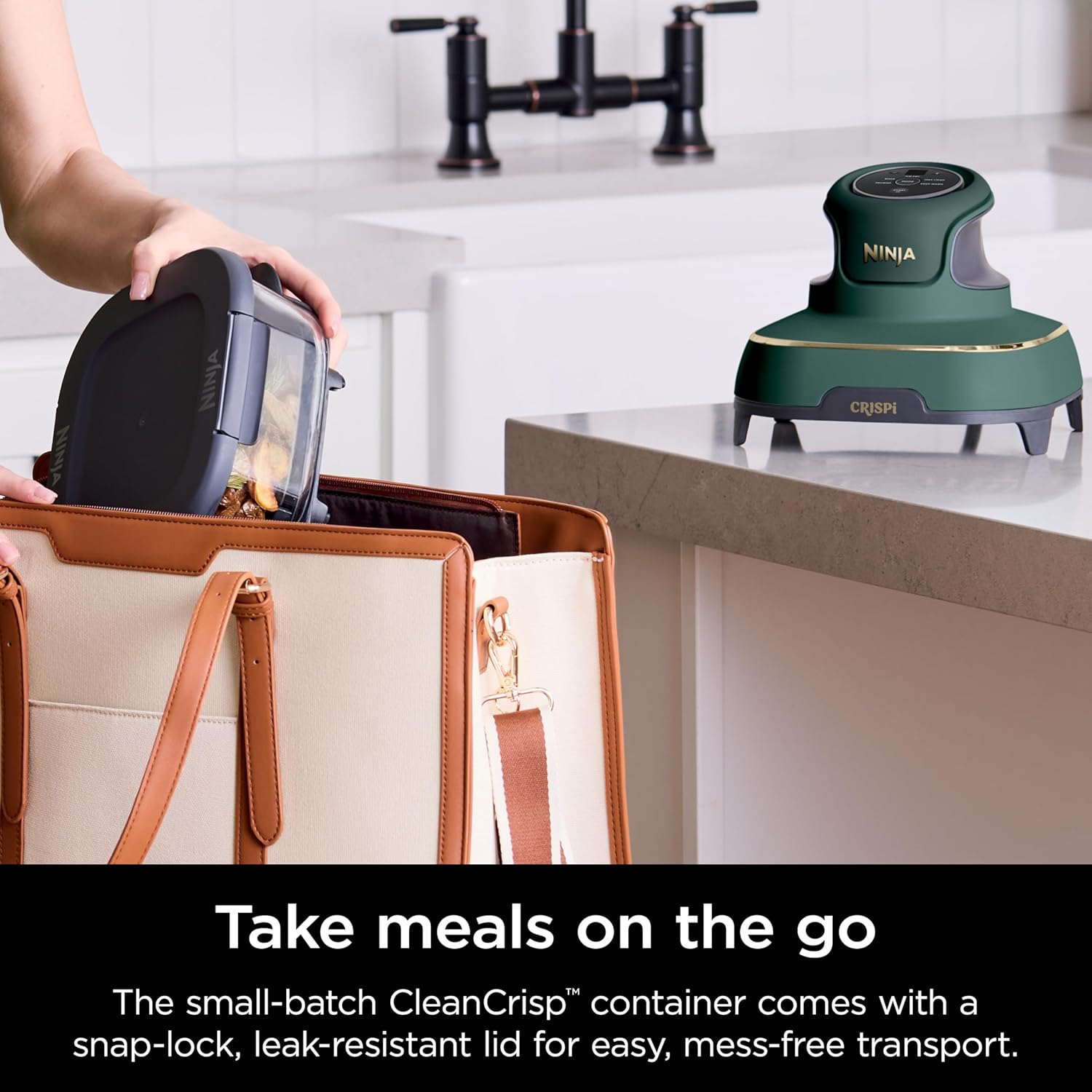 Ninja Crispi 5-in-1 Glass Air Fryer | 450°F, Nontoxic, 4QT & 6-Cup Containers & Lids | Microwave, Freezer, Dishwasher Safe | Max Crisp, Air Fry, Bake, Recrisp, Keep Warm | Brit. Racing Green, FN103BF - Image 11