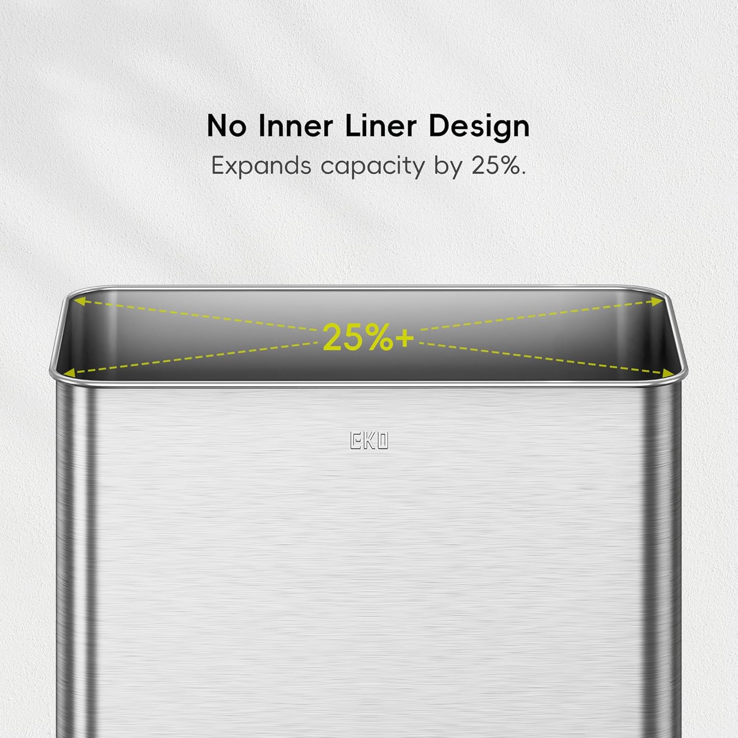 EKO Mirage X 80 Liter / 21.1 Gallons Motion Sensor Trash Can, Automatic Large Kitchen Trash Can Touchless, Stainless Steel - Image 6