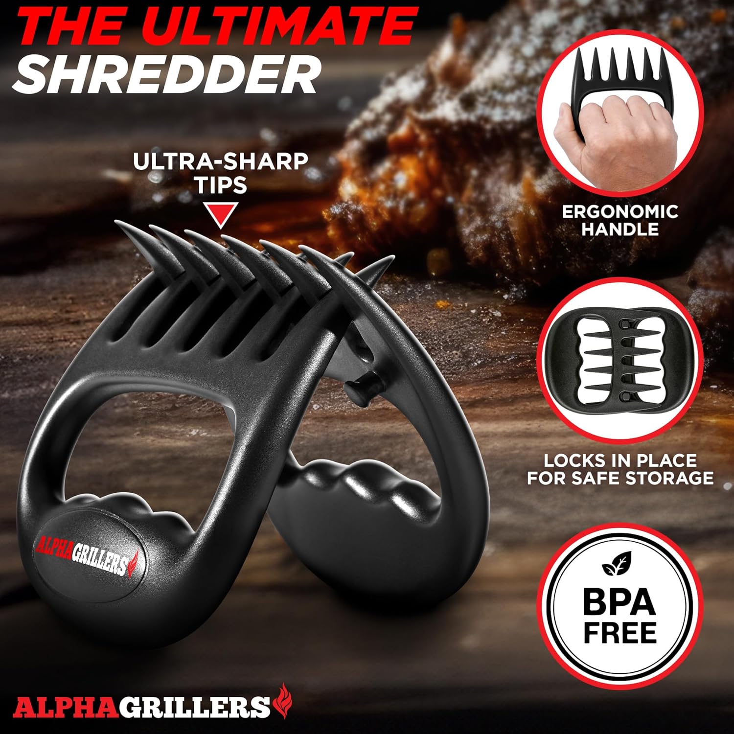 Alpha Grillers Meat Shredder Claws - Grilling and Smoker Accessories Gifts for Men Valentines Day Gifts for Him - Image 4